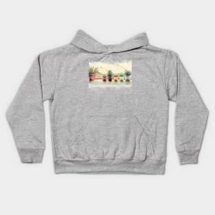 Succulents on a Window Sill Kids Hoodie